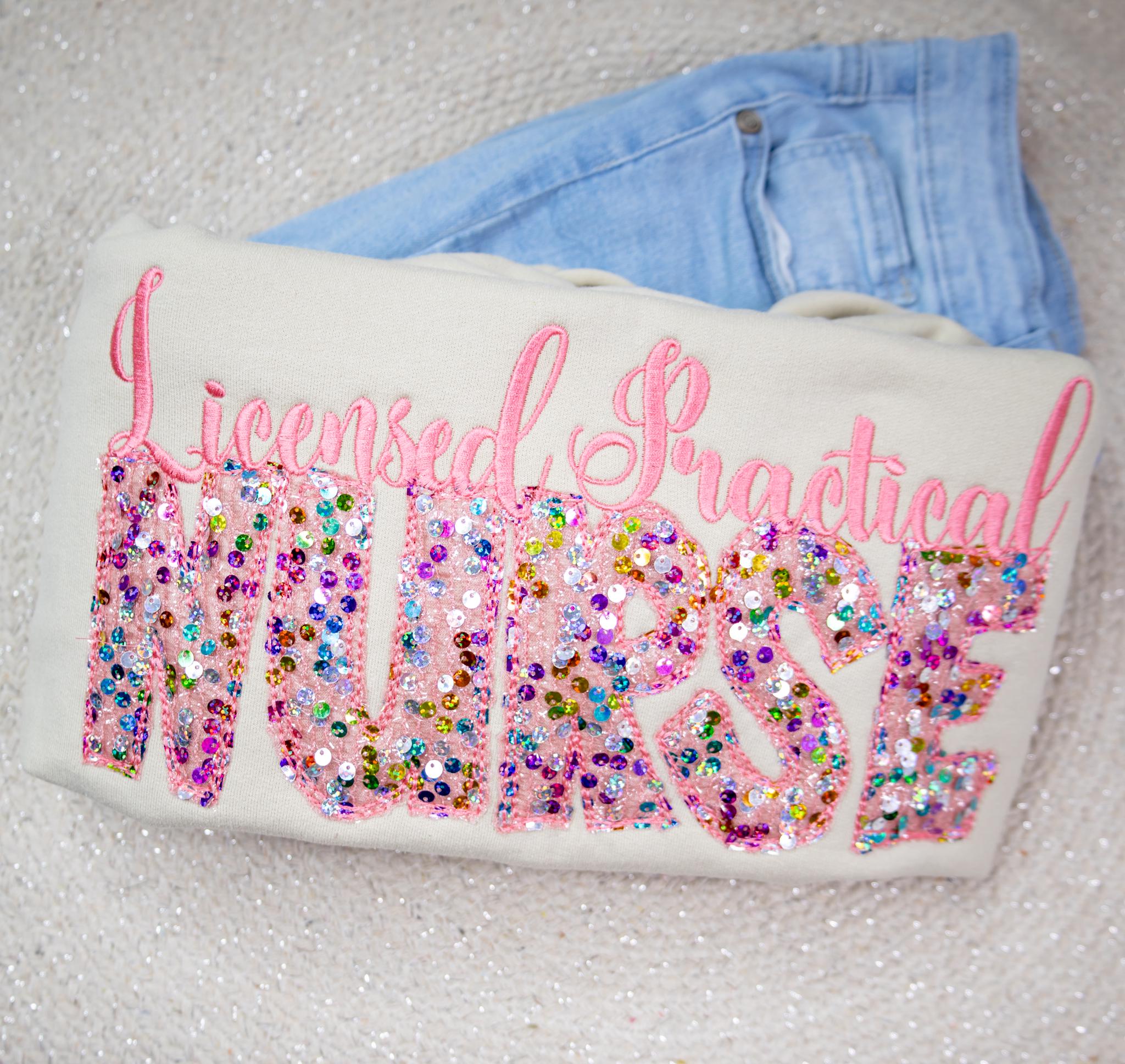 Sequins LPN Nurse Sweatshirt