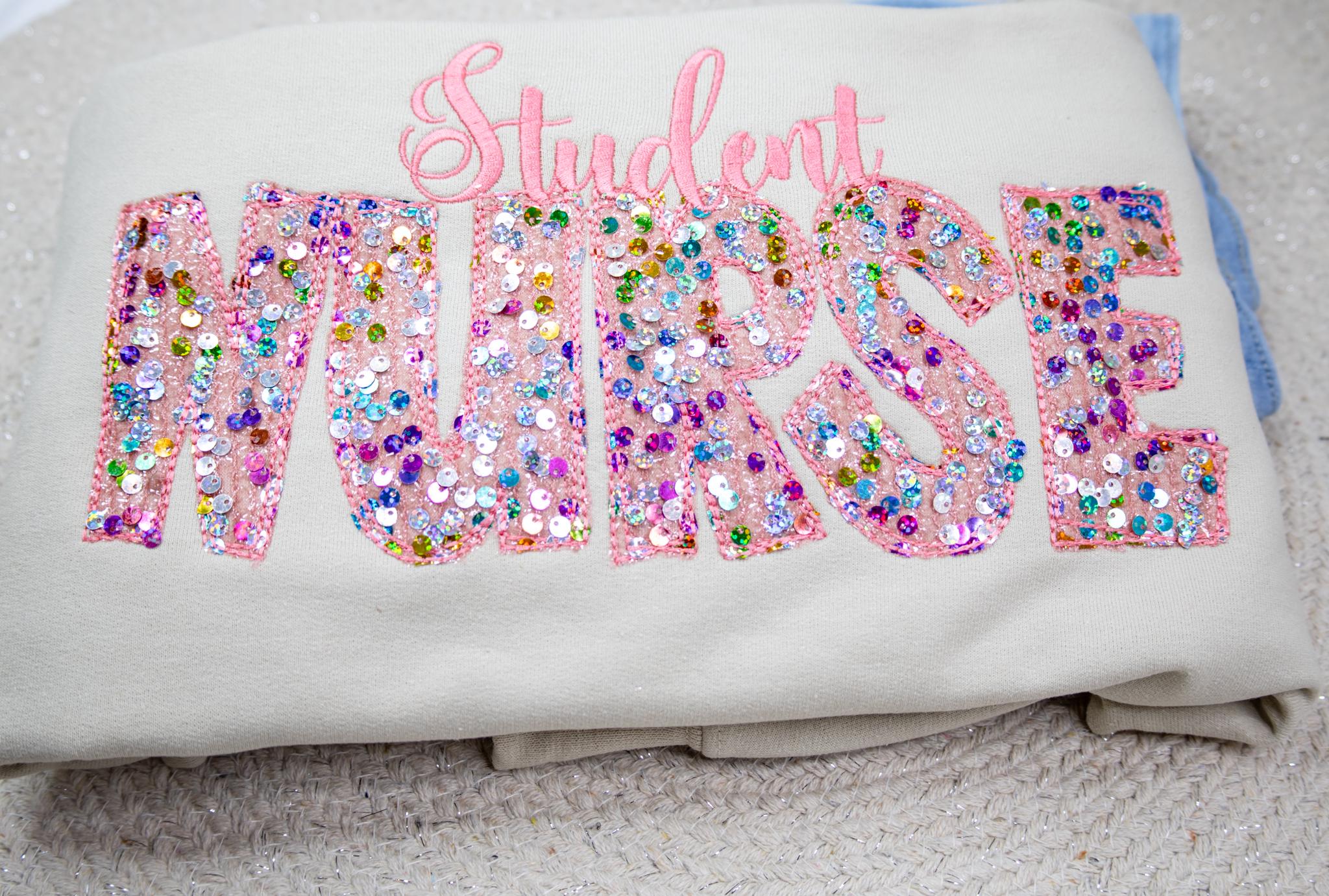 Sequins Student Nurse Sweatshirt